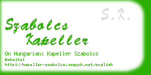 szabolcs kapeller business card